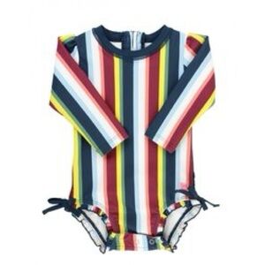 Rufflebutts Baby Striped Bathing Suit size 6-12 months